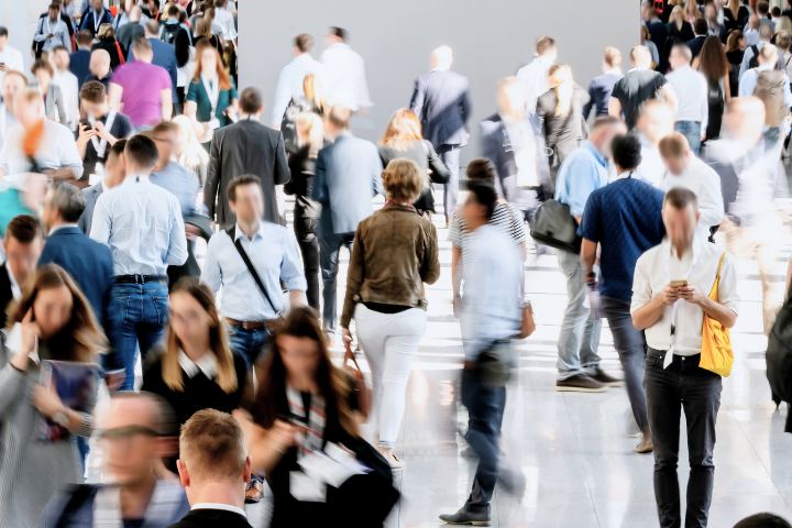 People walking in a busy street